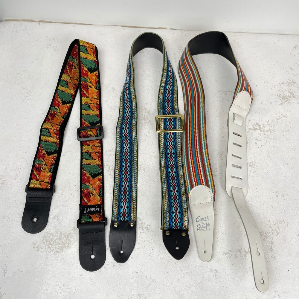 J. Garcia Earth by Straps Guitar Straps Unisex OS Multi Woven Lot 3 Vintage